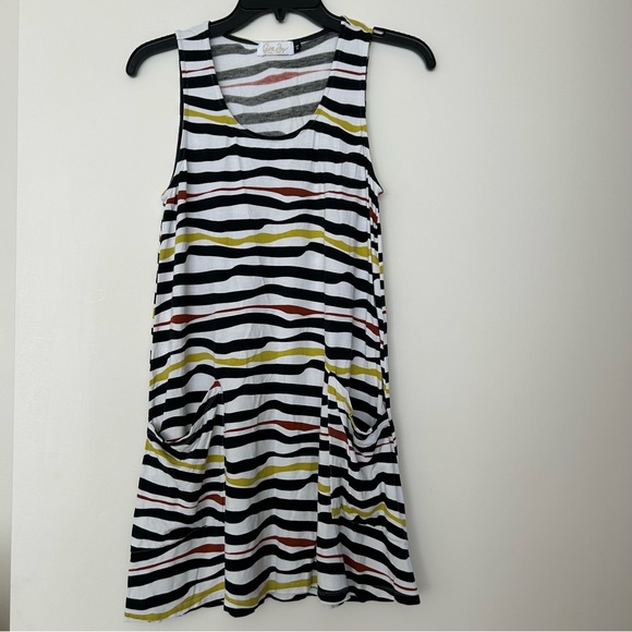 Ava Sky Striped Pocket Tank Dress - Picture 1 of 12
